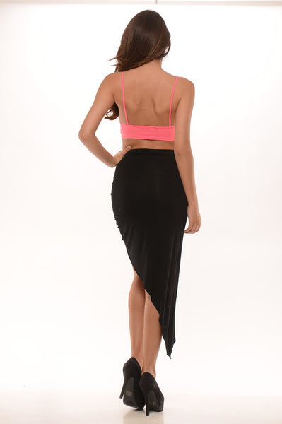 Sideways Zip Up Skirt- Black