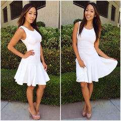 Sweet Waffle Dress - White