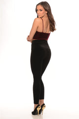 Black Velvet High Waist Leggings