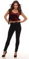 Velvet Crop Tank (Available in Wine, Black, and Grey)