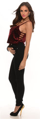 Velvet Crop Tank (Available in Wine, Black, and Grey)