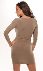 Mocha Exposed Front Dress (Also available in Plum)