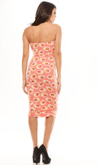 Tube Daisy Print Dress - Pink