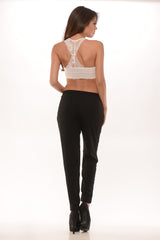 Lace Racer Back Top - White (Available in Sky Blue)