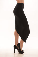 Sideways Zip Up Skirt- Black