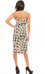 Tube Floral Print Dress - Black