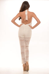 Lace Halter Jumpsuit - White