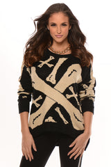 Black & Beige Bone Sweater