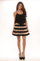 Flowy Spaghetti Strap Bodysuit- Black