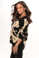 Black & Beige Bone Sweater