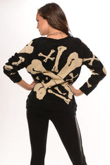 Black & Beige Bone Sweater