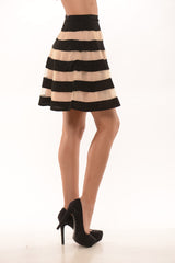 Skater Stripes- Nude/Black