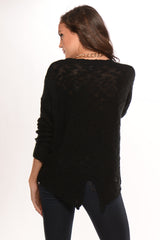 Black Foil Print Sweater