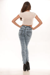 Stay Weird Crop Top-White