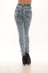 High Waisted Distressed - Blue