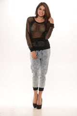 Fishnet Top - Black