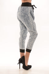 Acid Wash Denim Harem Pants