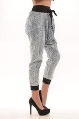 Acid Wash Denim Harem Pants