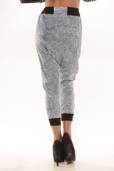 Acid Wash Denim Harem Pants