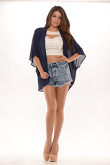 Poncho Cardigan- Navy