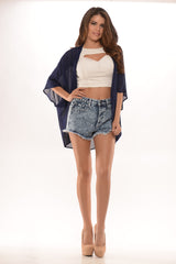 Poncho Cardigan- Navy