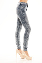 HIgh Rise Acid Wash Skinny Jean - Light