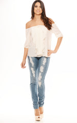 Sweetest Top - Ivory (Also available in Tomato Red in Drop Down Menu)