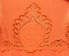 Detail Fit & Flare Dress - Orange