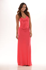 Fringe Front Spaghetti Maxi (Also Available in Mint)