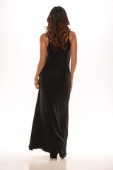Fringe Front Spaghetti Maxi - Black (Also Available in Olive)