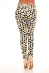 Daisy Print Pants - Black