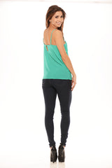 Diagonal Tiered Camisole - Jade