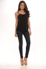 Spaghetti Lace Top - Black