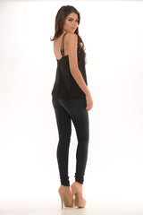 Spaghetti Lace Top - Black