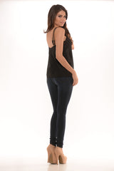 Spaghetti Lace Top - Black