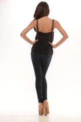 Spaghetti Lace Top - Black
