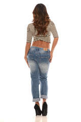 Cross Back Crop Top - Stripes