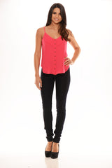 Camisole W/ Front Button Detail - Pink