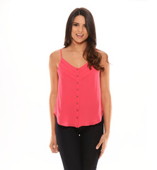 Camisole W/ Front Button Detail - Pink