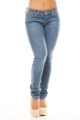 Low Rise Skinny Jeans - Medium Wash