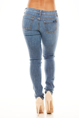 Low Rise Skinny Jeans - Medium Wash