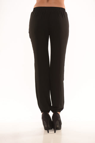 Chiffon Harem Pants with Tie