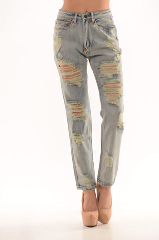 Distressed Boyfriend Jeans