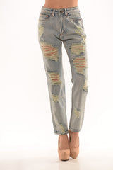 Distressed Boyfriend Jeans