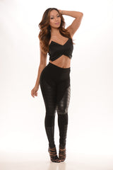 Can't Cross Me Out Crop Top - Black