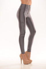 Grey Nylon High Waist Leggings