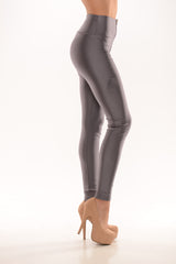 Grey Nylon High Waist Leggings
