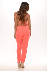 Check Me Out Jumpsuit - Coral