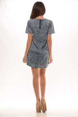 Short Sleeve Denim Dress - Denim