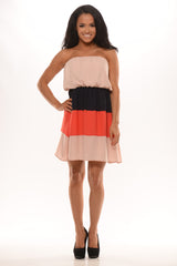 Napoleon Color Block Dress - Blush